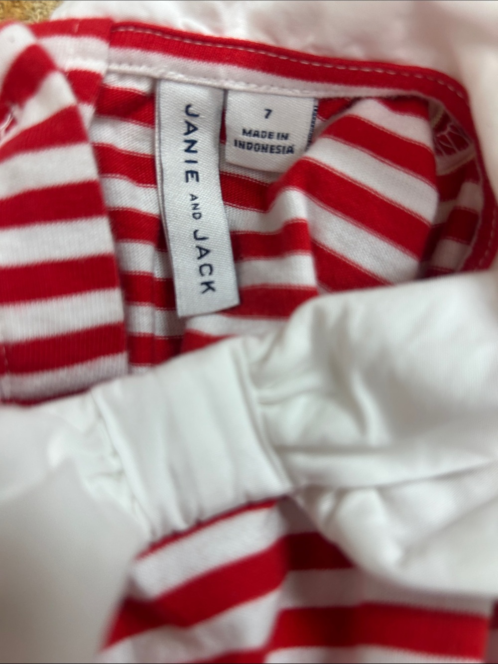 Janie and Jack Striped Sailor Top Girl’s Size 7 - Picture 3 of 3